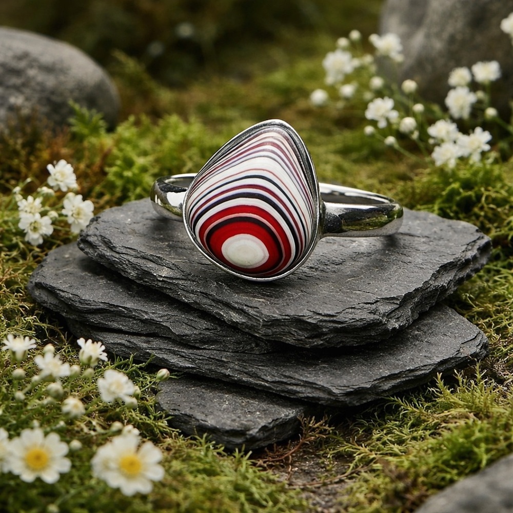 Detroit Fordite Agate Ring - Picture 4 of 13